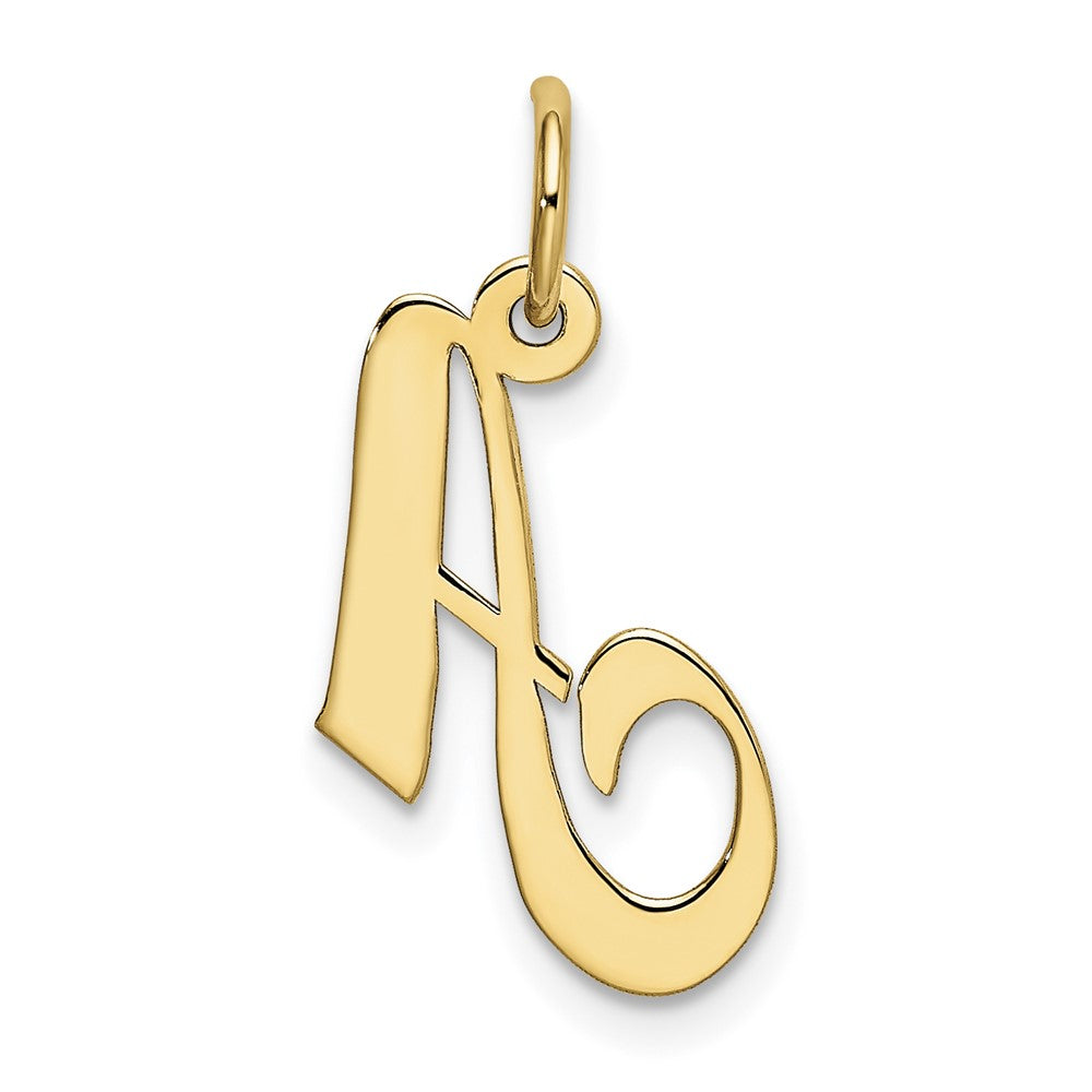 10K Medium Fancy Script Initial A Charm