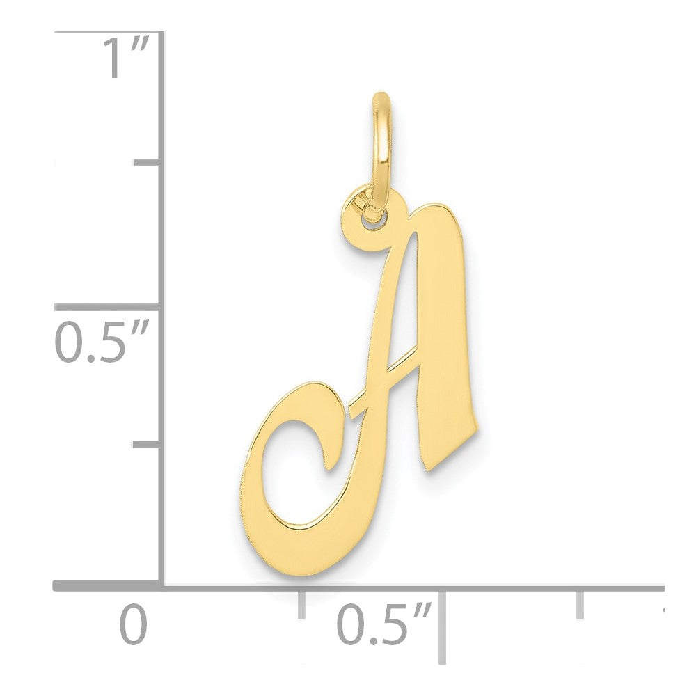 10K Medium Fancy Script Initial A Charm
