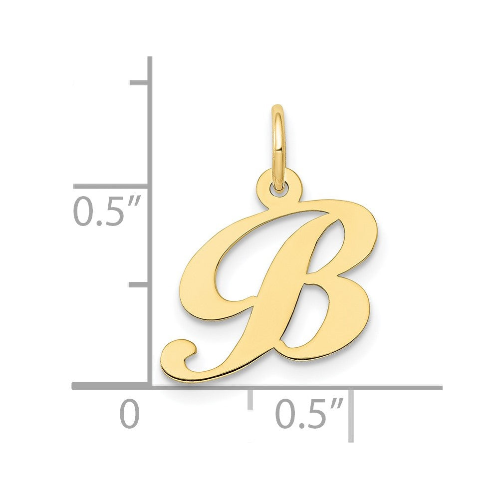 10K Medium Fancy Script Initial B Charm
