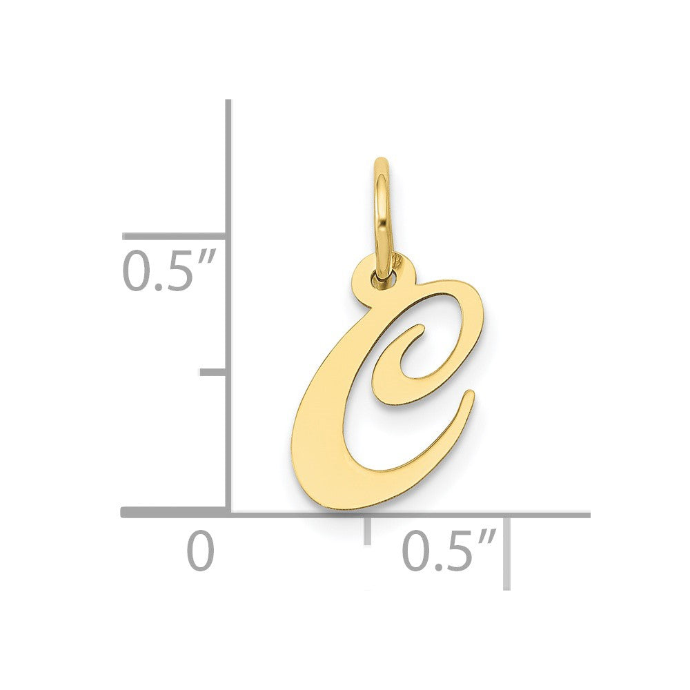 10K Medium Fancy Script Initial C Charm