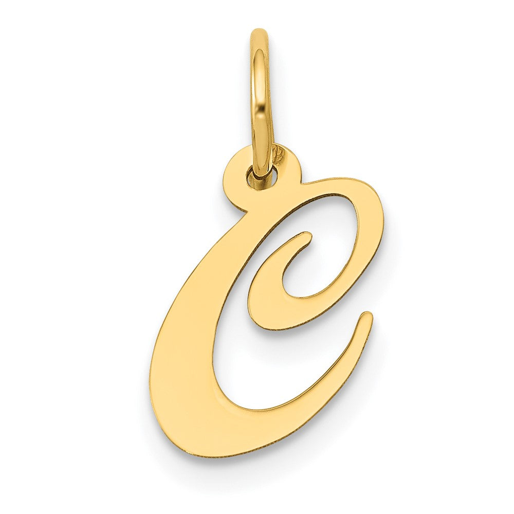 10K Medium Fancy Script Initial C Charm