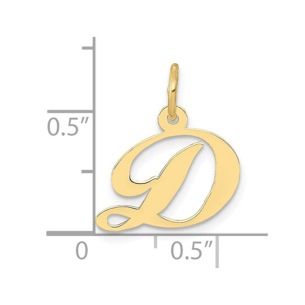 10K Medium Fancy Script Initial D Charm