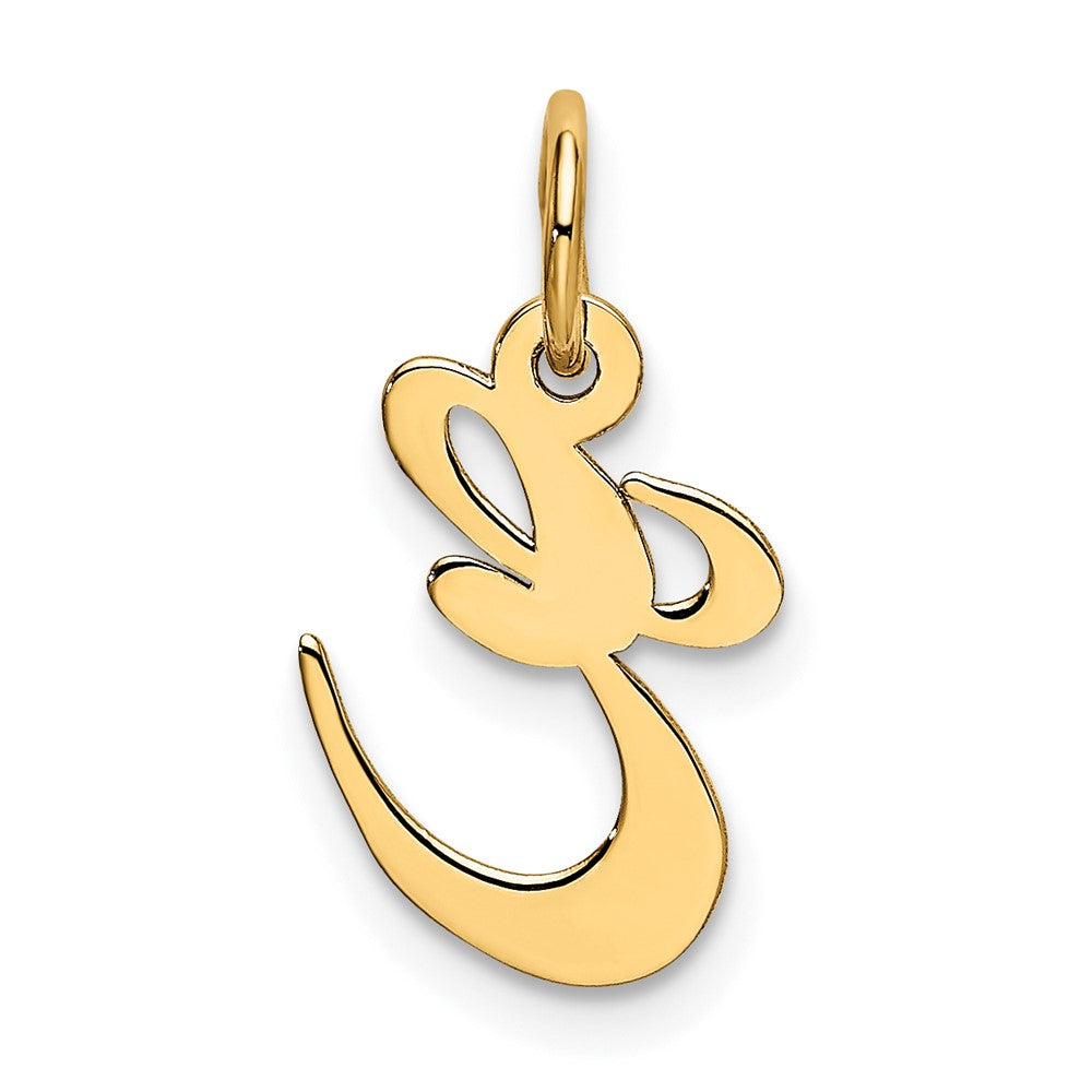 10K Medium Fancy Script Initial E Charm