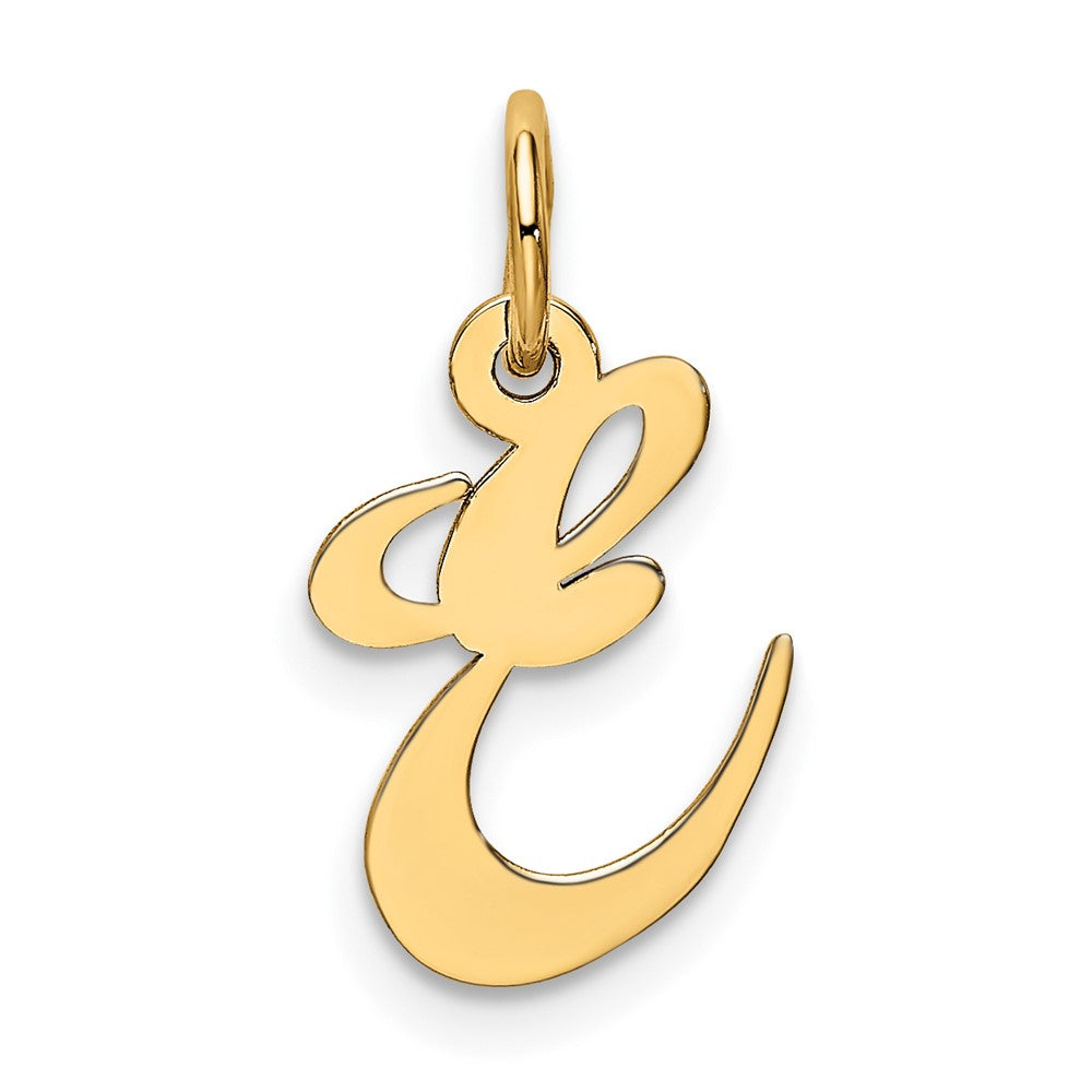 10K Medium Fancy Script Initial E Charm