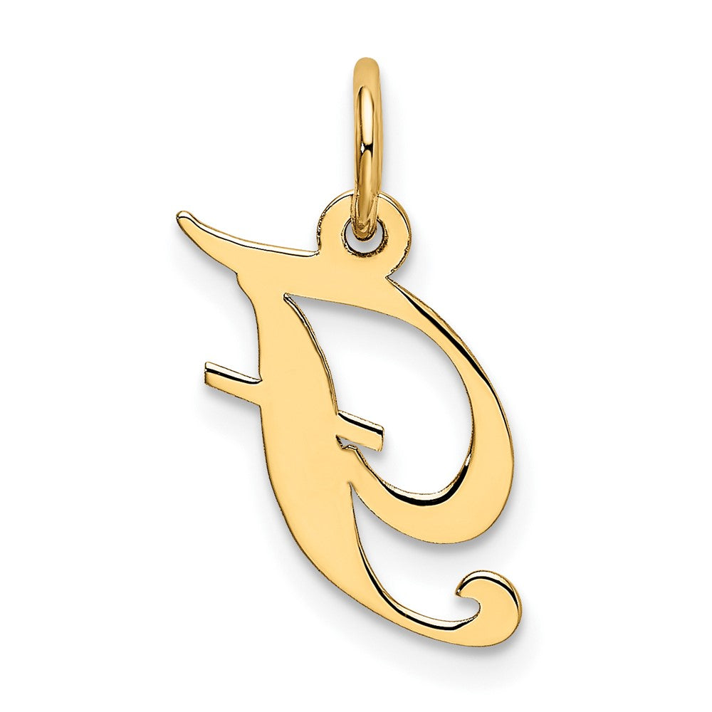 10K Medium Fancy Script Initial F Charm