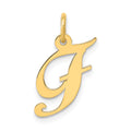 10K Medium Fancy Script Initial F Charm