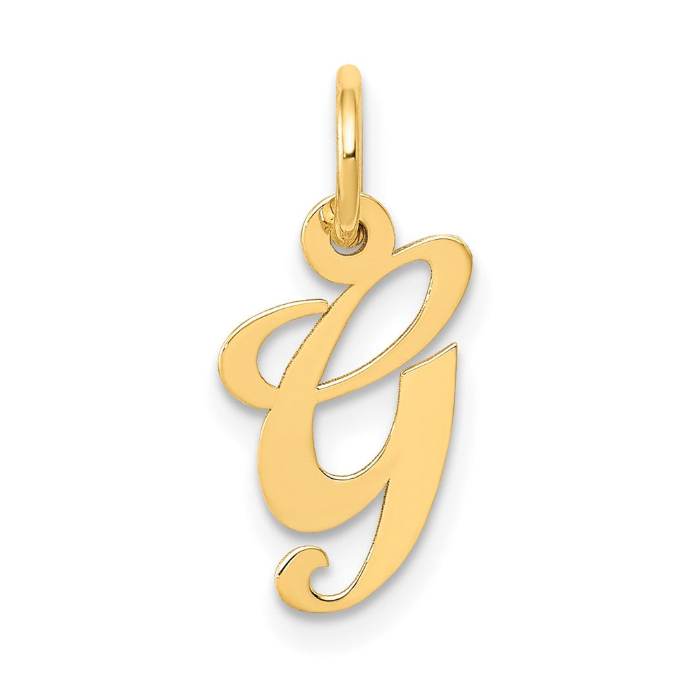 10K Medium Fancy Script Initial G Charm