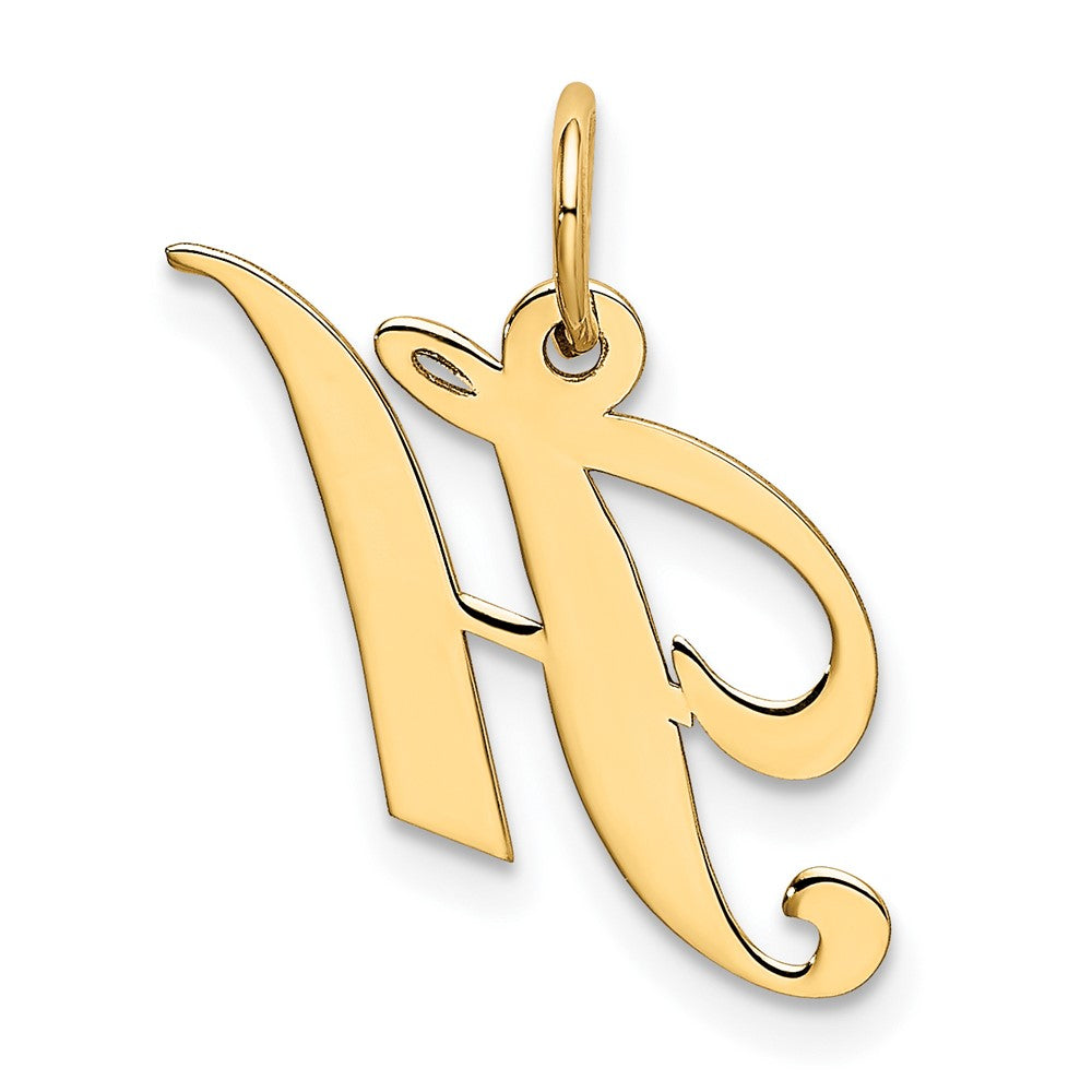 10K Medium Fancy Script Initial H Charm