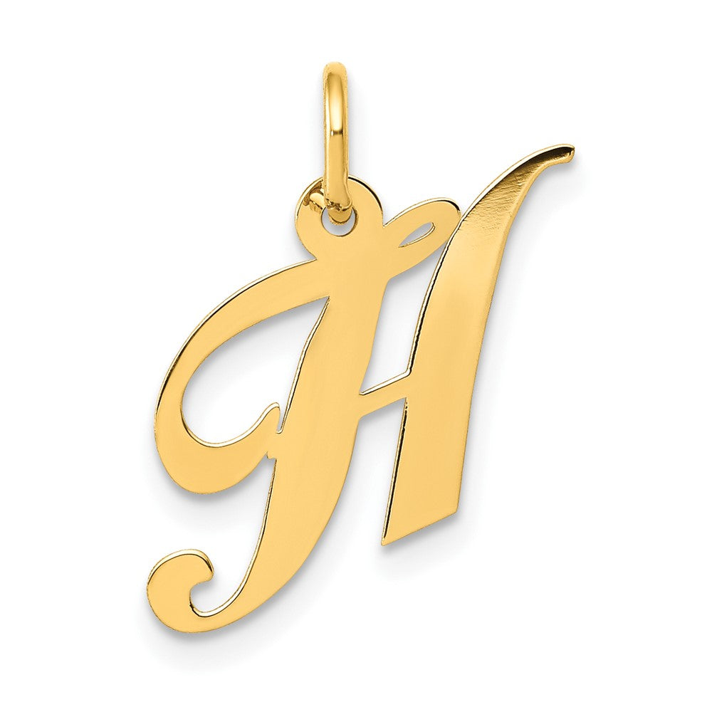 10K Medium Fancy Script Initial H Charm