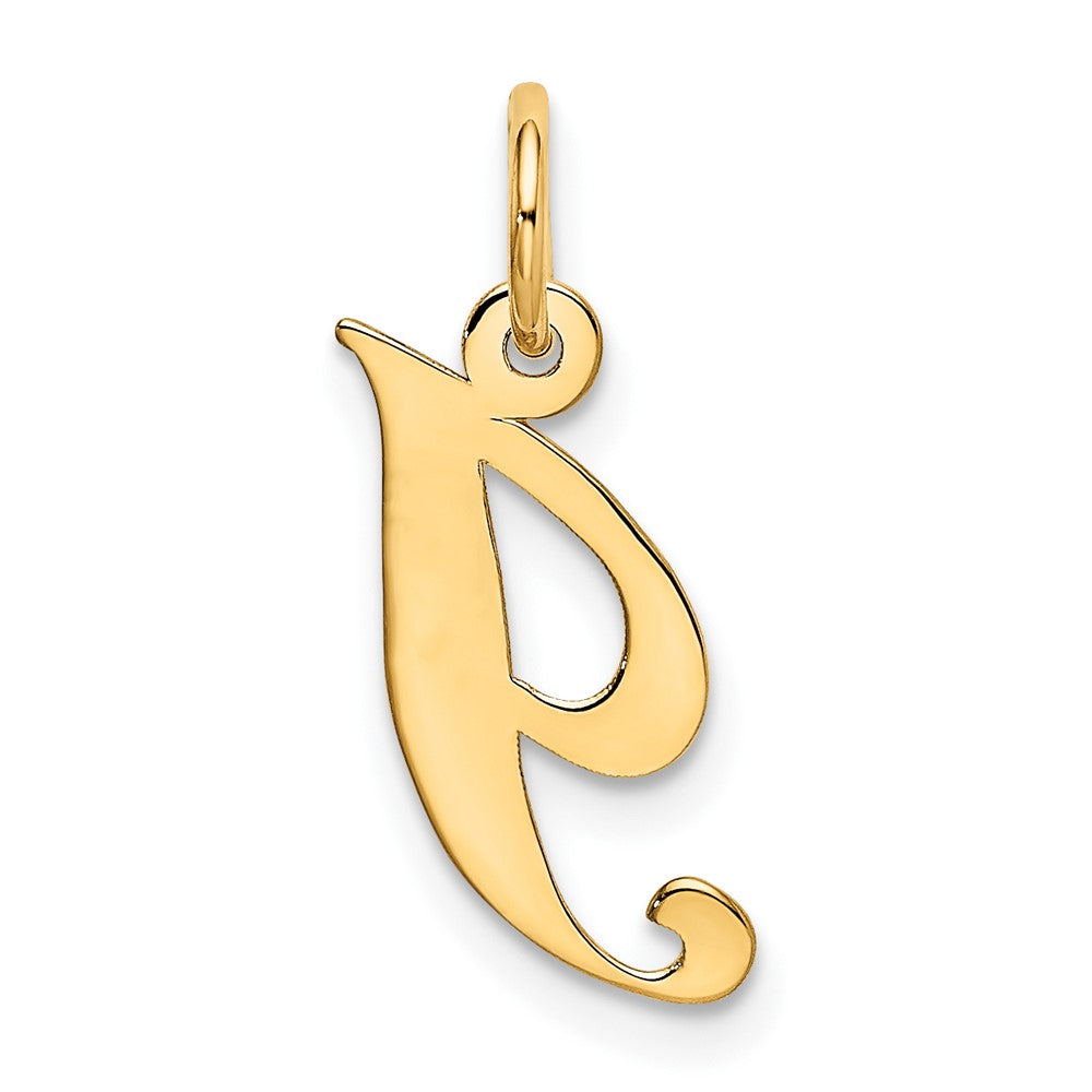 10K Medium Fancy Script Initial I Charm