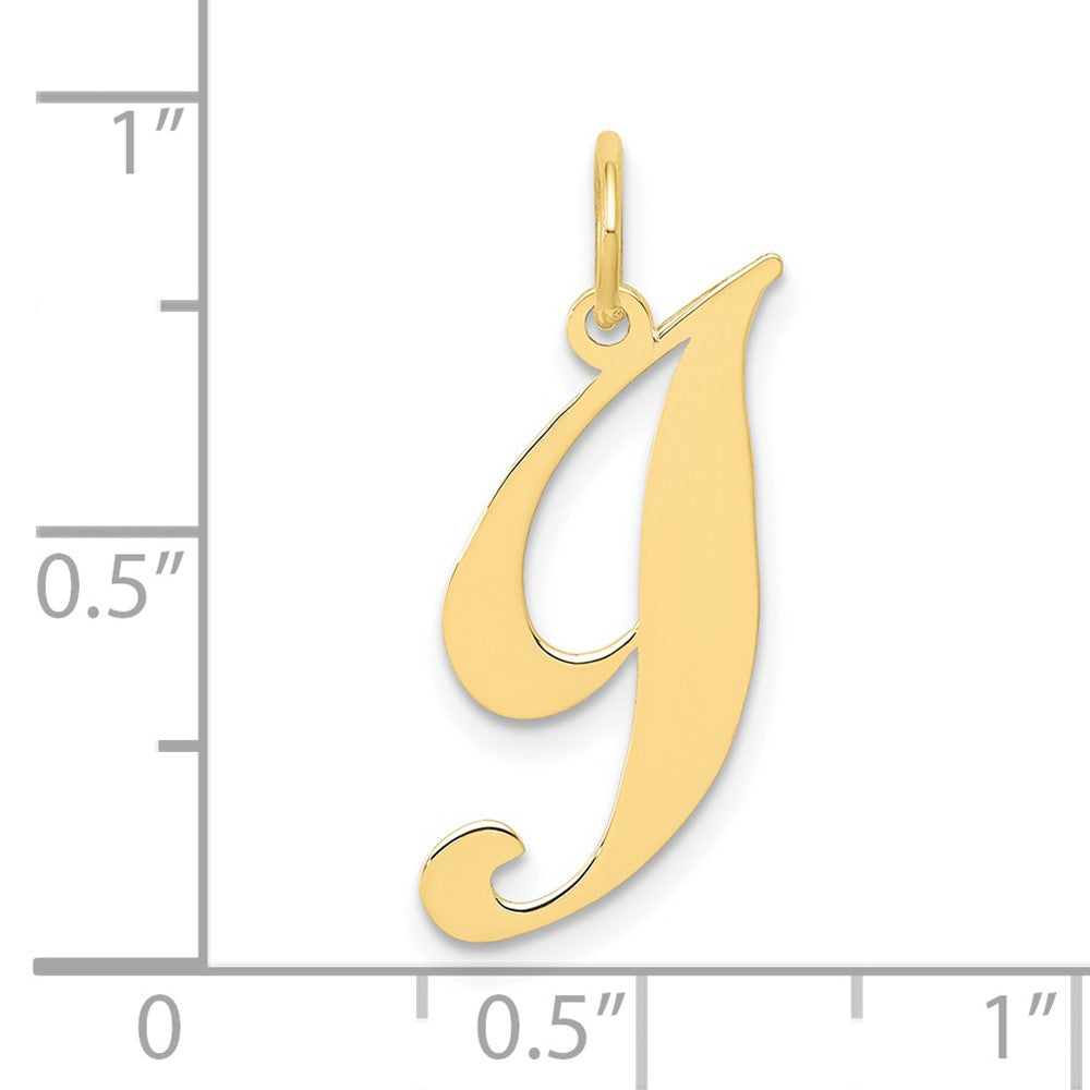 10K Medium Fancy Script Initial I Charm
