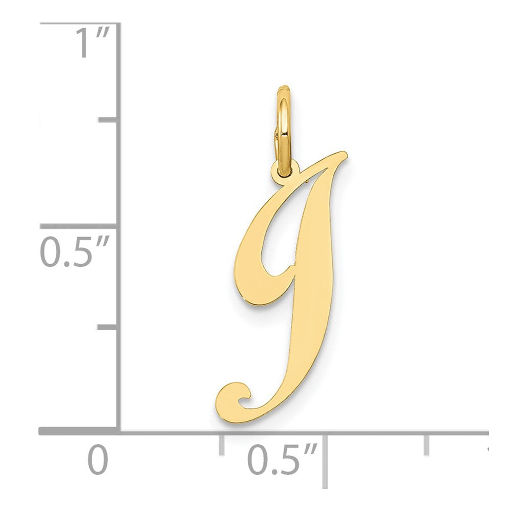 10K Medium Fancy Script Initial J Charm