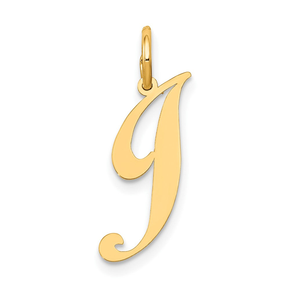 10K Medium Fancy Script Initial J Charm