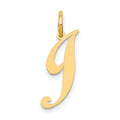10K Medium Fancy Script Initial J Charm