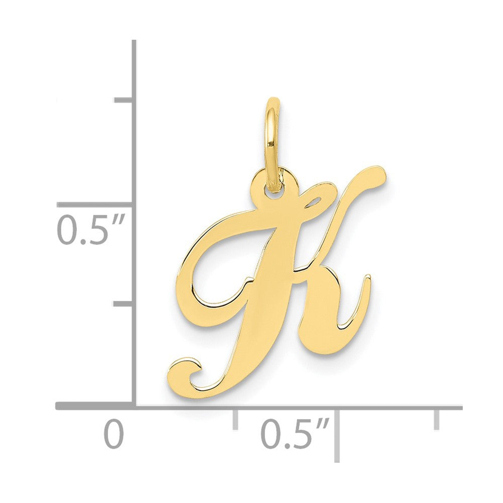 10K Medium Fancy Script Initial K Charm
