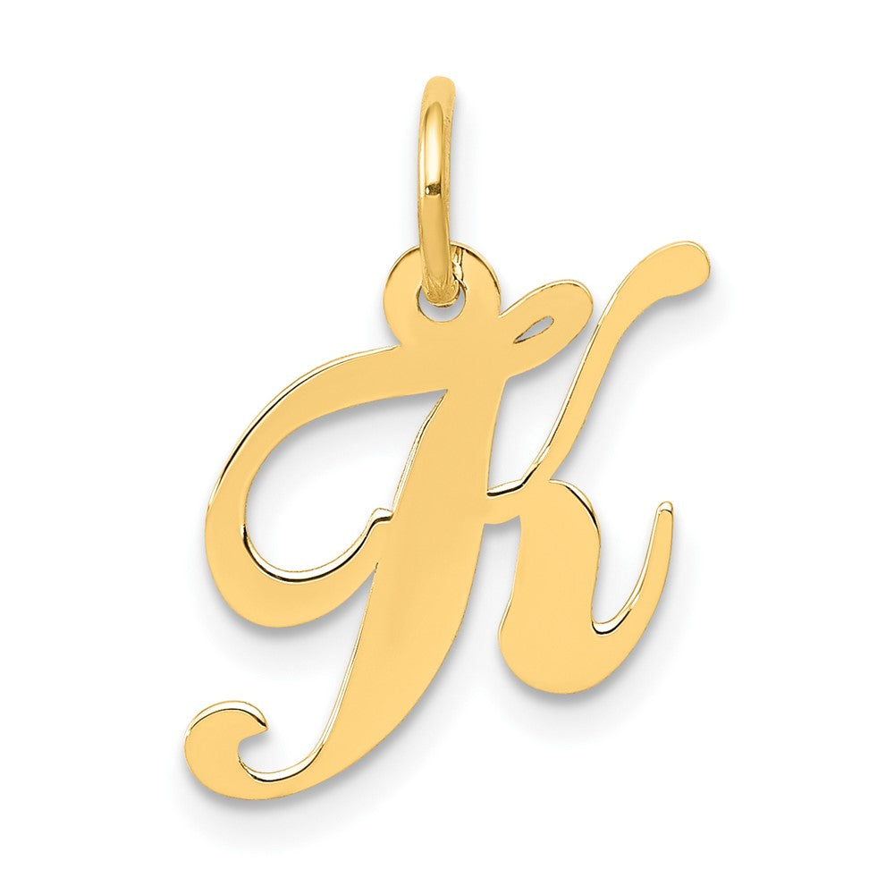 10K Medium Fancy Script Initial K Charm