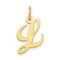 10K Medium Fancy Script Initial L Charm