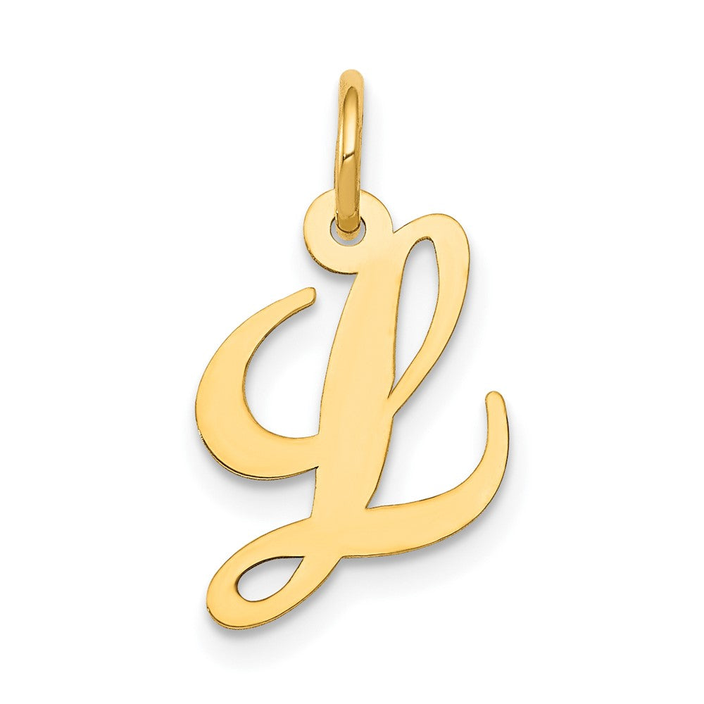 10K Medium Fancy Script Initial L Charm