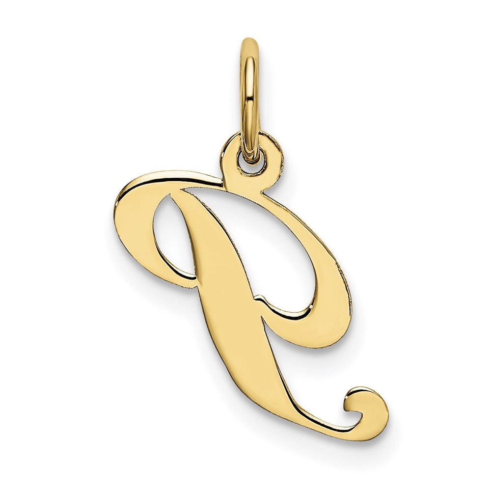 10K Medium Fancy Script Initial P Charm