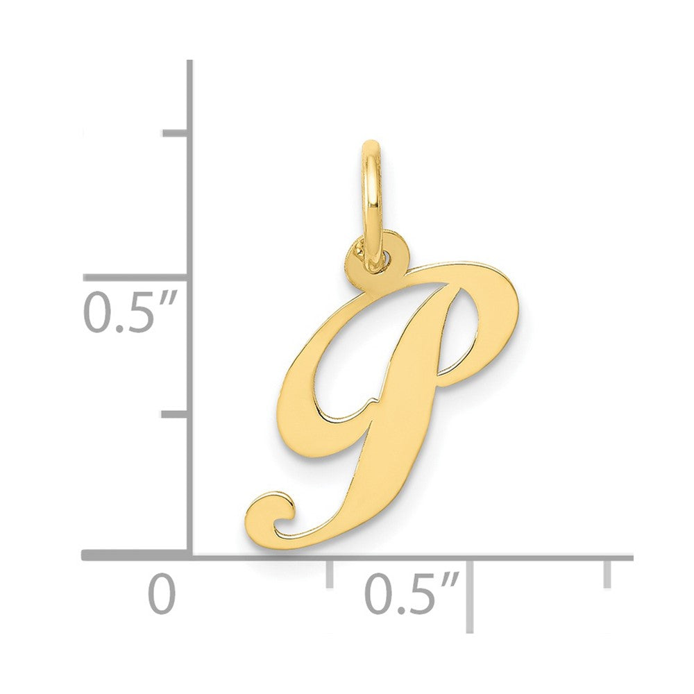 10K Medium Fancy Script Initial P Charm