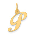 10K Medium Fancy Script Initial P Charm
