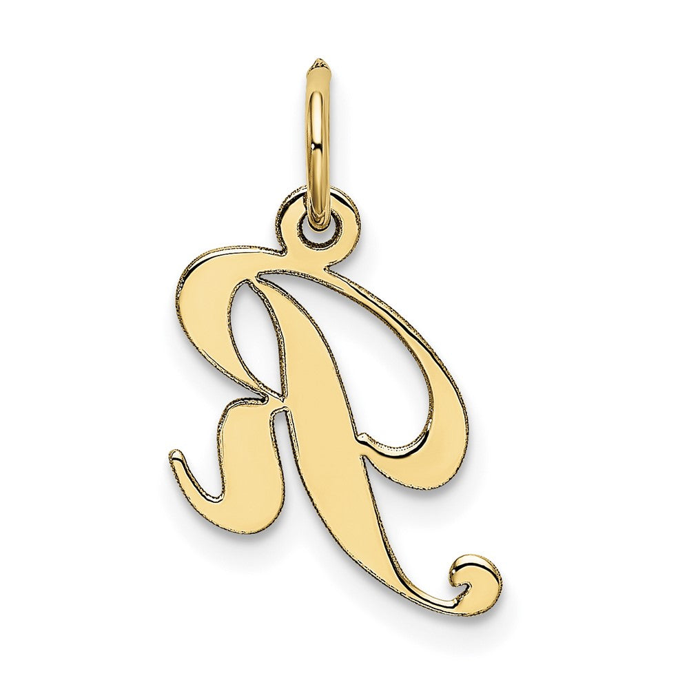 10K Medium Fancy Script Initial R Charm