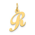10K Medium Fancy Script Initial R Charm