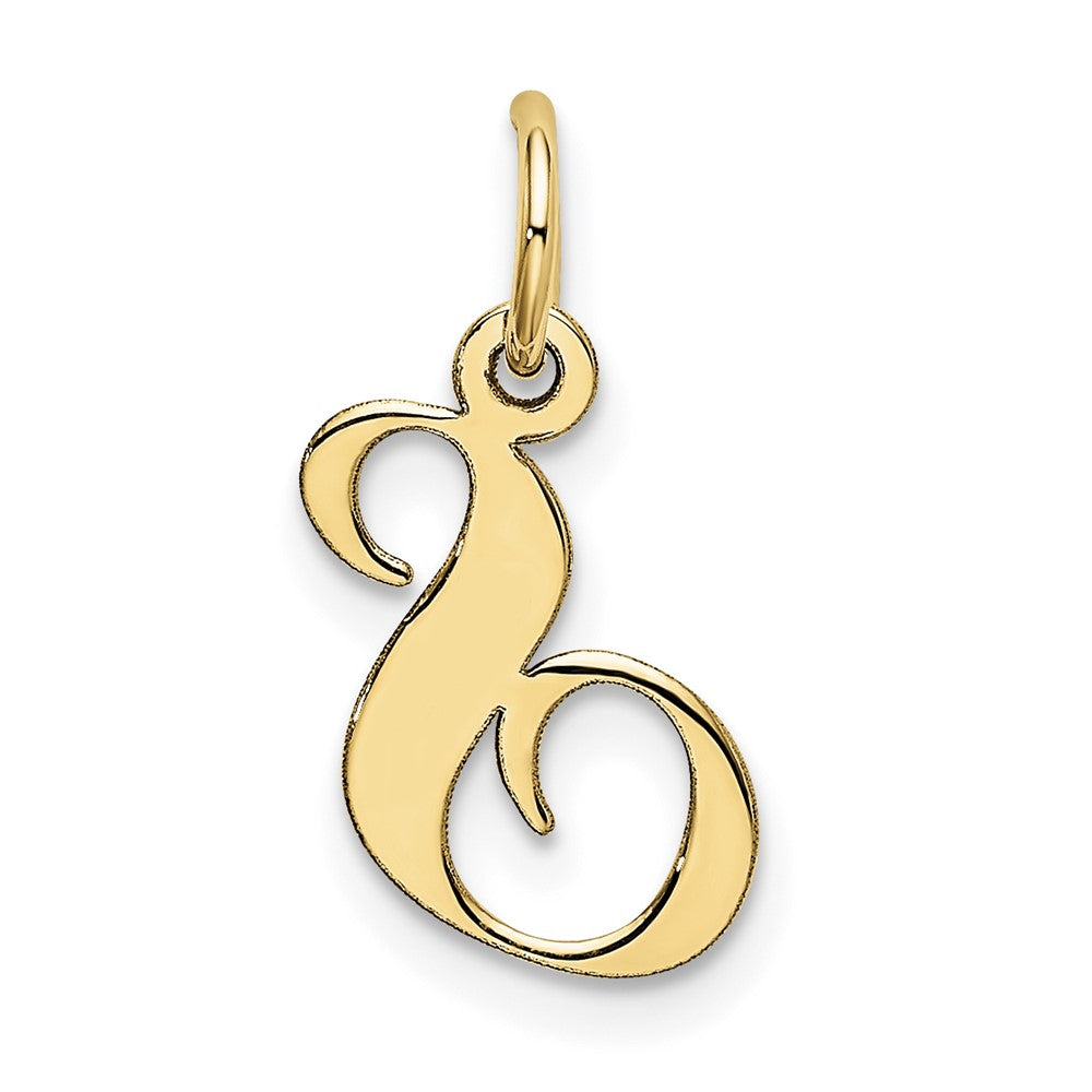 10K Medium Fancy Script Initial S Charm