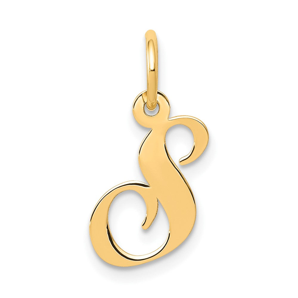 10K Medium Fancy Script Initial S Charm