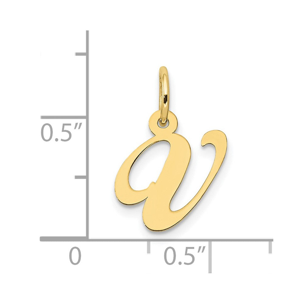 10K Medium Fancy Script Initial V Charm