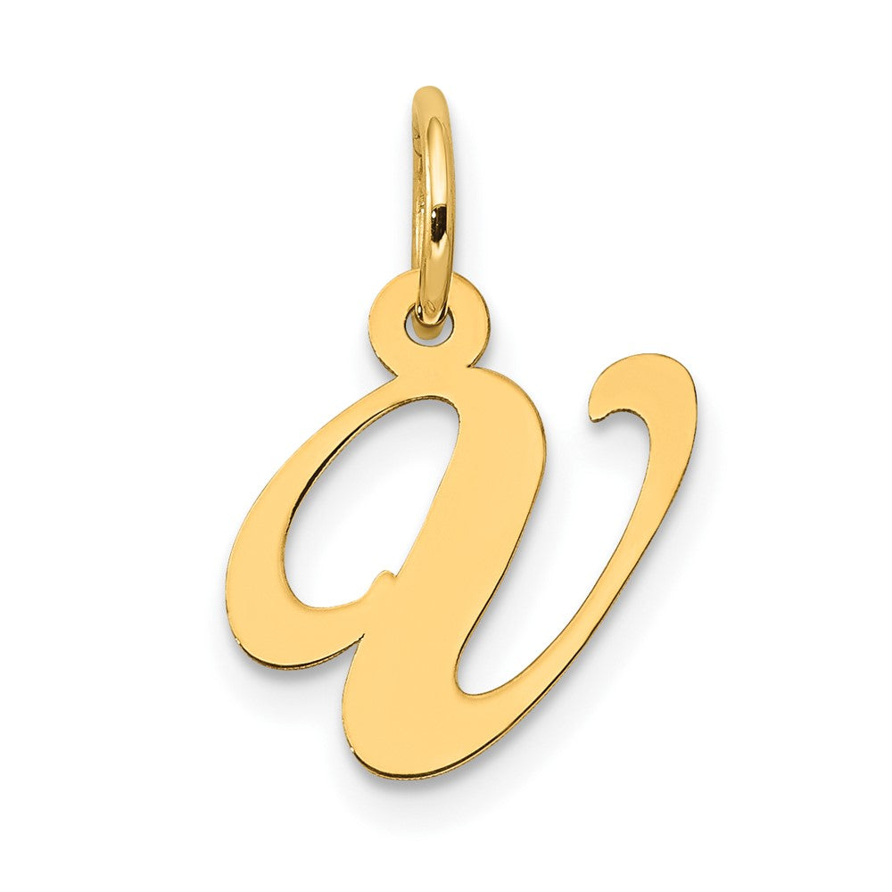 10K Medium Fancy Script Initial V Charm