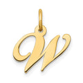 10K Medium Fancy Script Initial W Charm