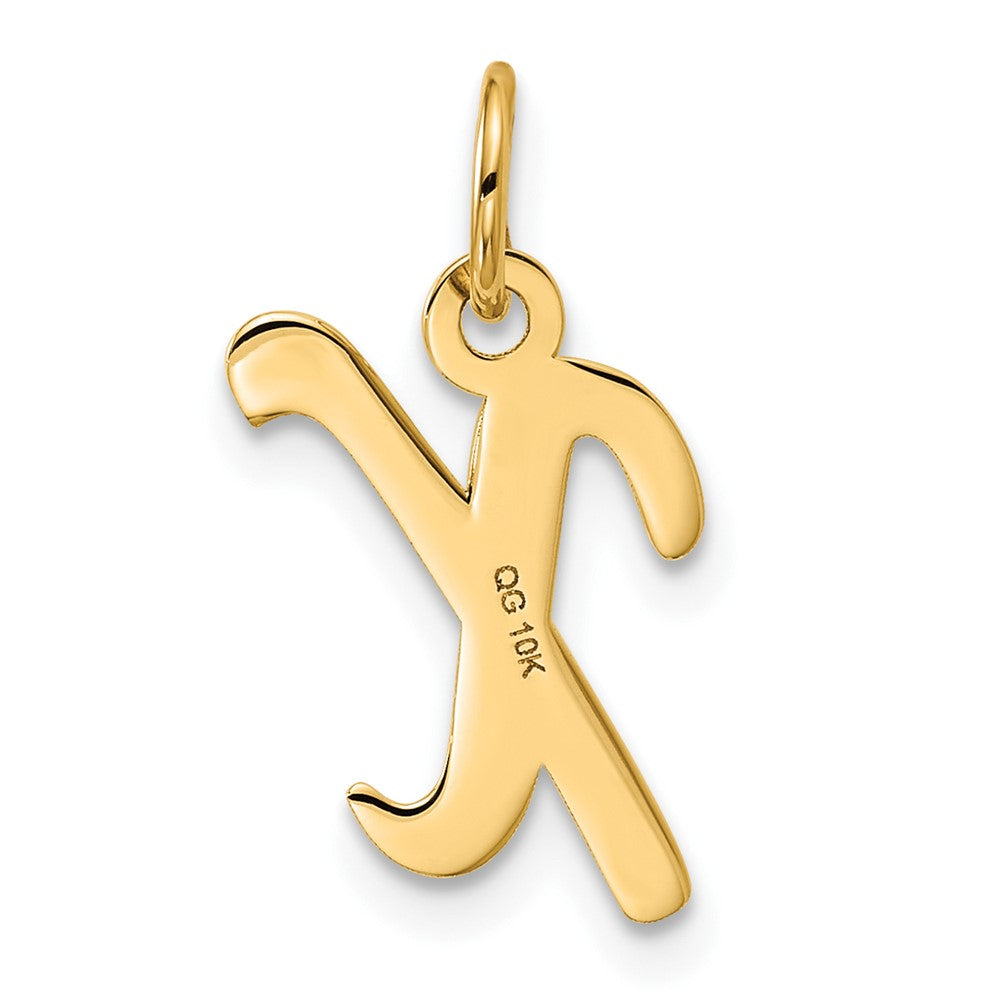 10K Medium Fancy Script Initial X Charm