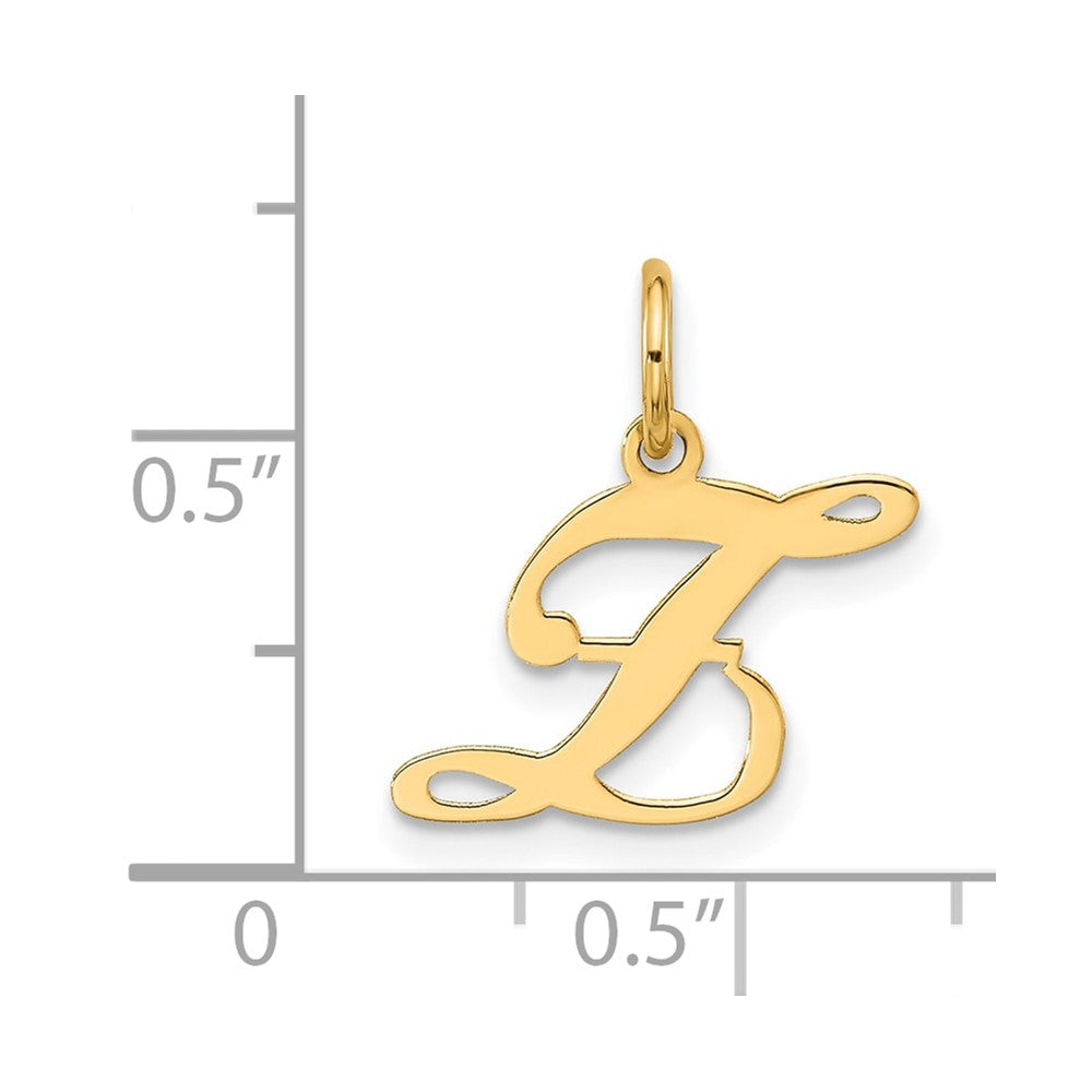 10K Medium Fancy Script Initial Z Charm