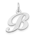 10k White Gold Medium Fancy Script Initial B Charm