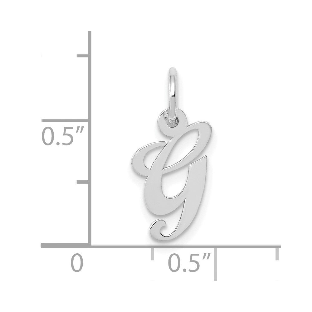 10k White Gold Medium Fancy Script Initial G Charm