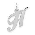 10k White Gold Medium Fancy Script Initial H Charm