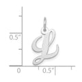 10k White Gold Medium Fancy Script Initial L Charm