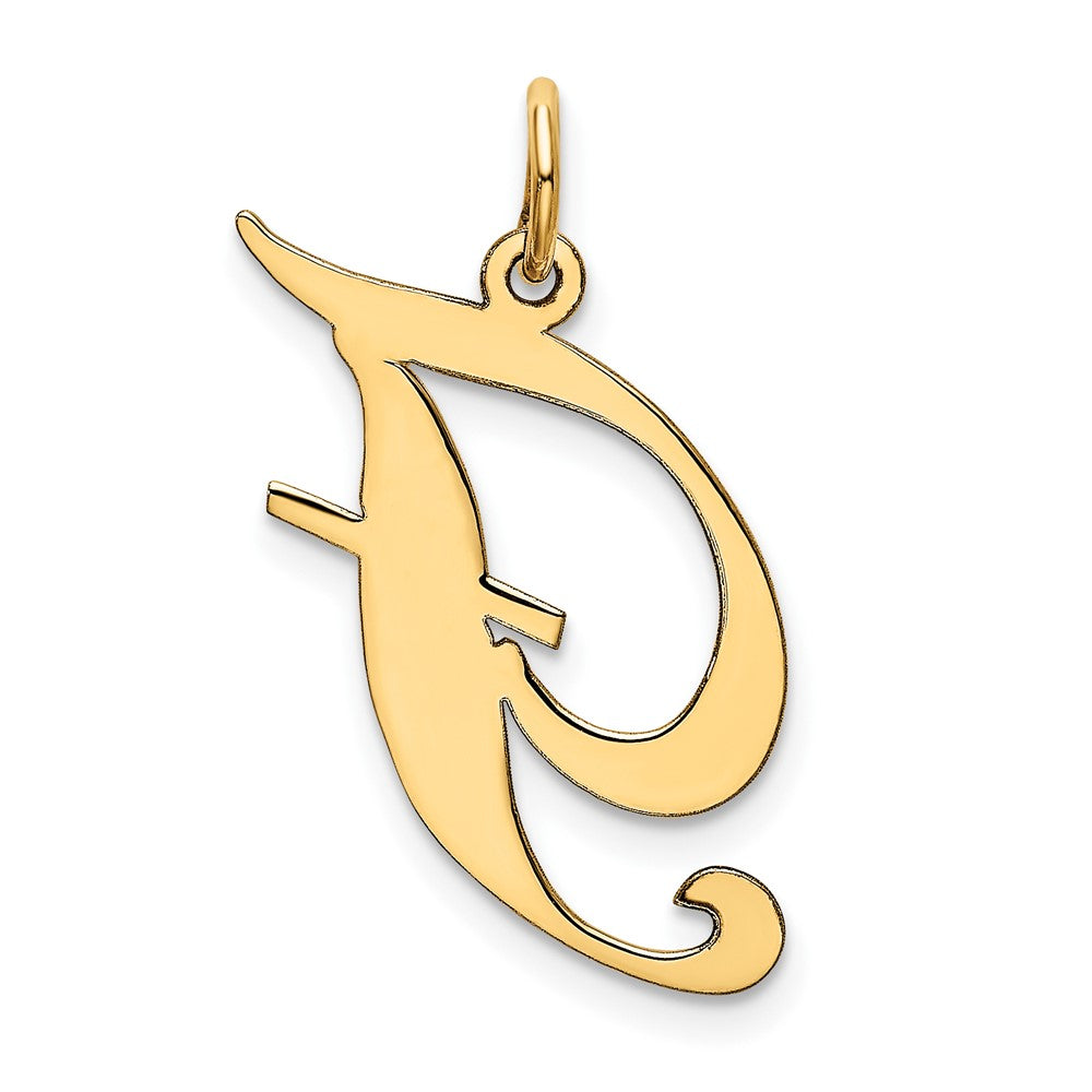10k Large Fancy Script Letter F Initial Charm
