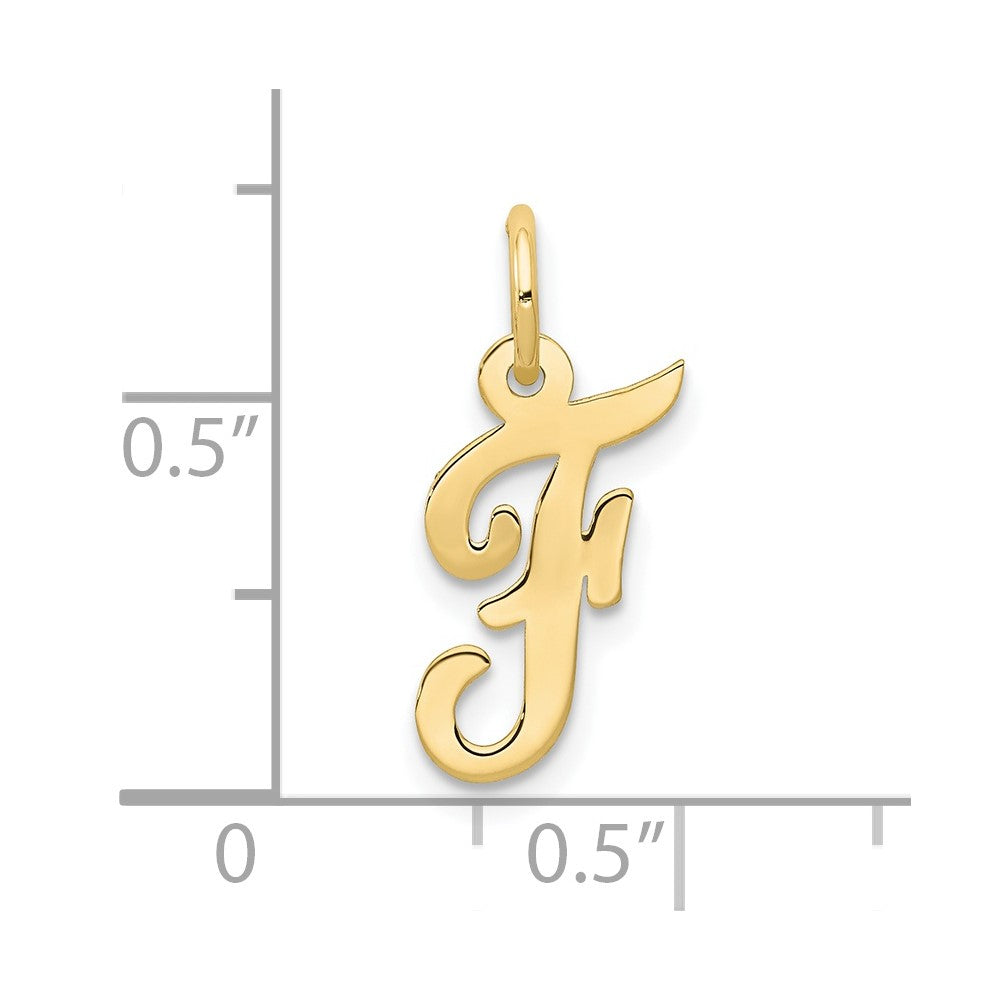 10k Small Script Initial F Charm