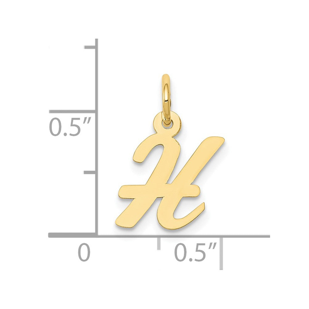 10k Small Script Initial H Charm