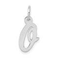 10k White Gold Small Script Initial O Charm