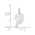10k White Gold Small Script Initial P Charm