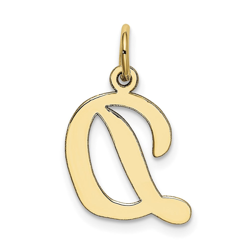 10K Medium Script Letter D Initial Charm