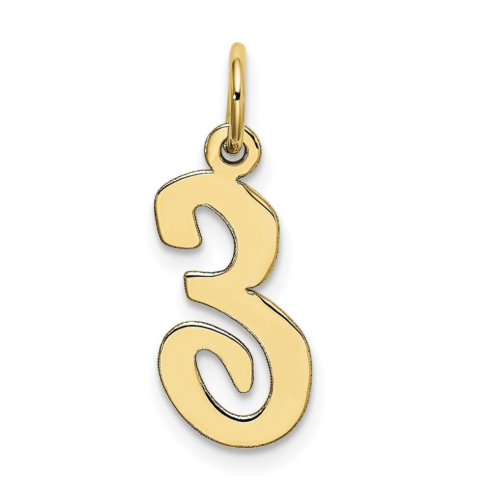 10K Medium Script Letter E Initial Charm