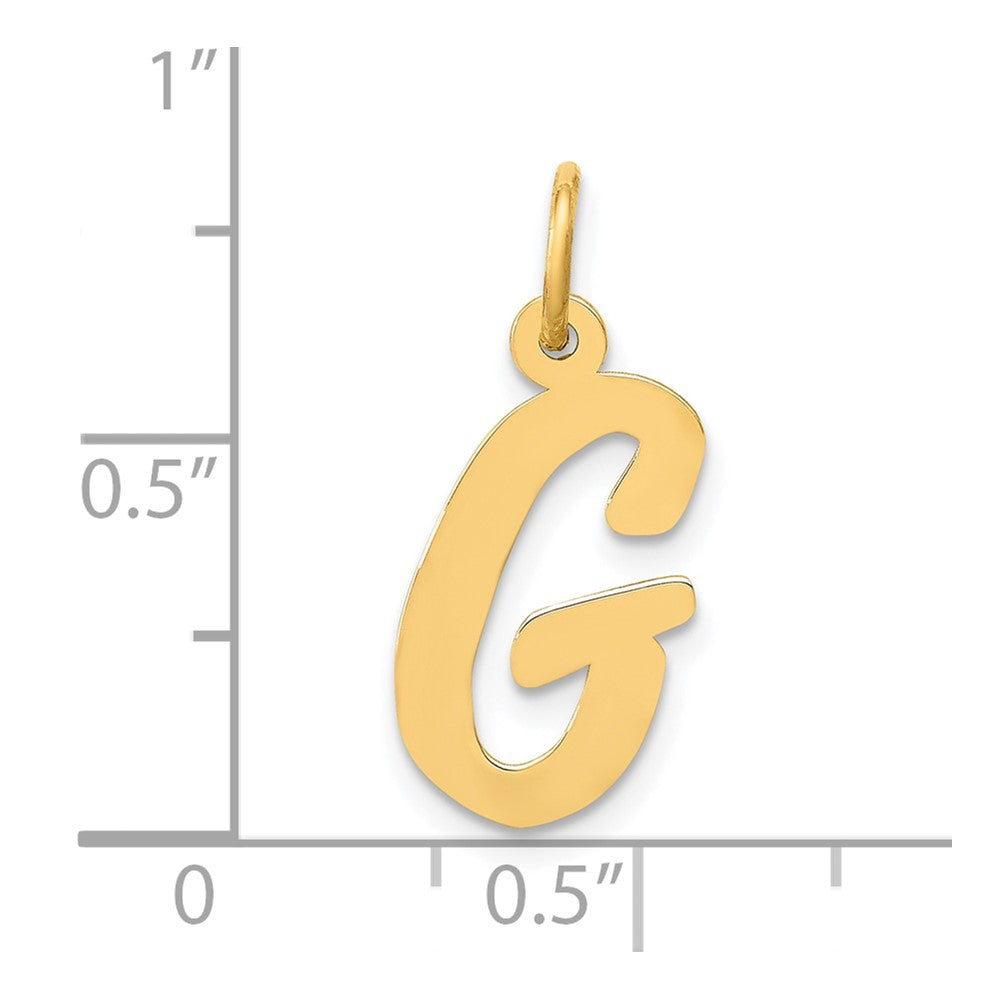 10K Medium Script Letter G Initial Charm