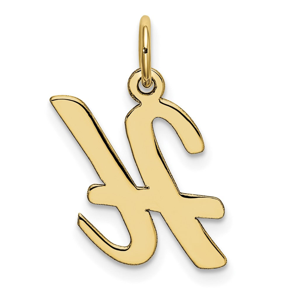10K Medium Script Letter H Initial Charm