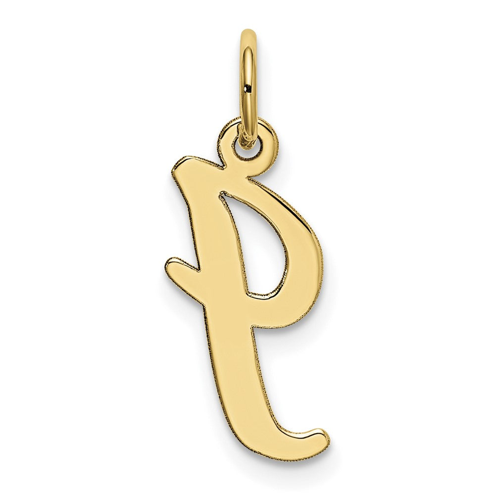 10K Medium Script Letter I Initial Charm