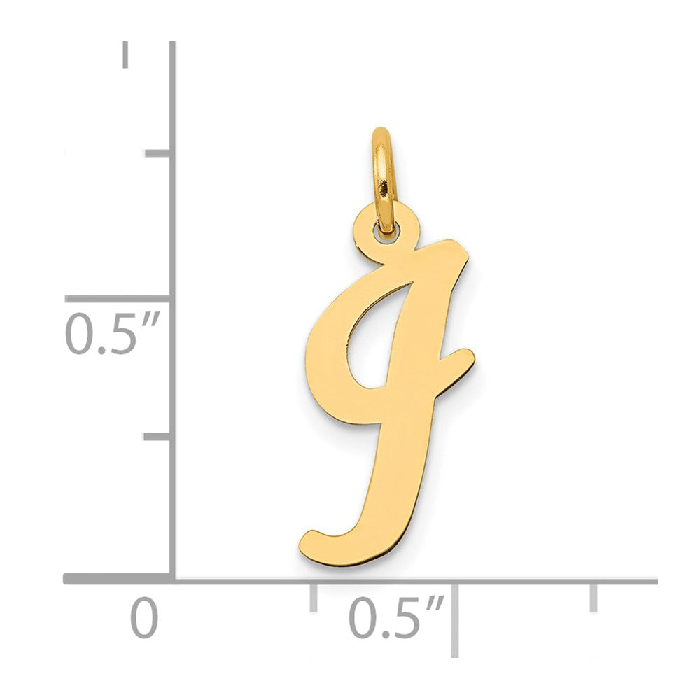 10K Medium Script Letter I Initial Charm