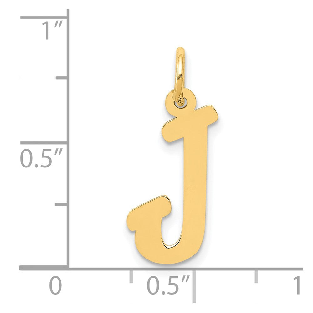 10K Medium Script Letter J Initial Charm